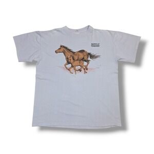 VTG Nashville Tennessee Horse Graphic Lavender Caribbean Dream T-Shirt Men's XL